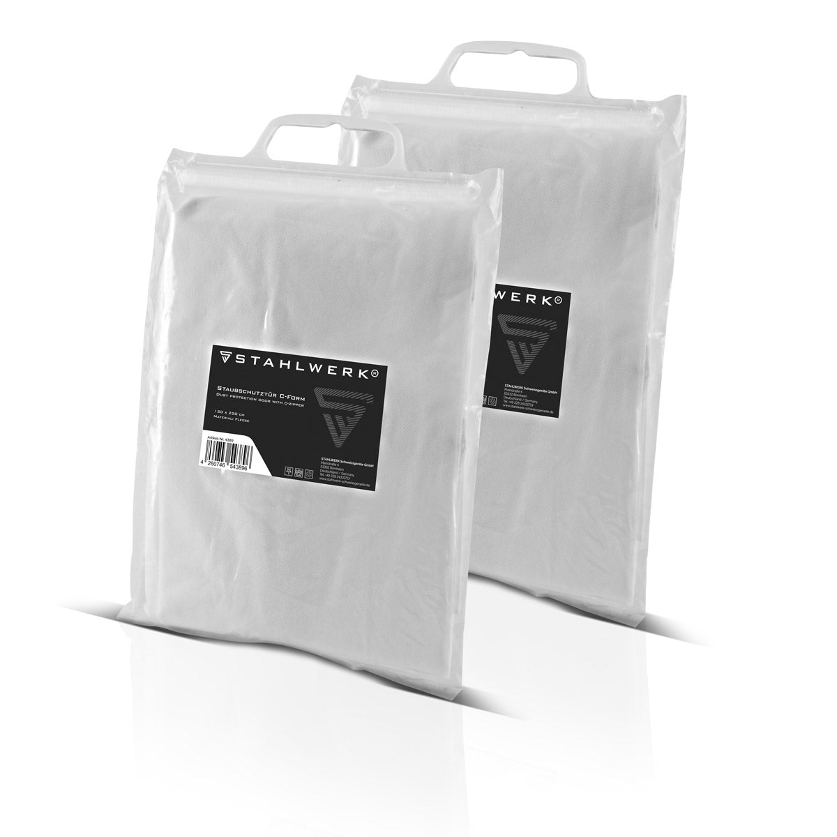 STAHLWERK dust protection door set of 2 C-shape dust door / dirt trap / dust curtain with integrated zipper