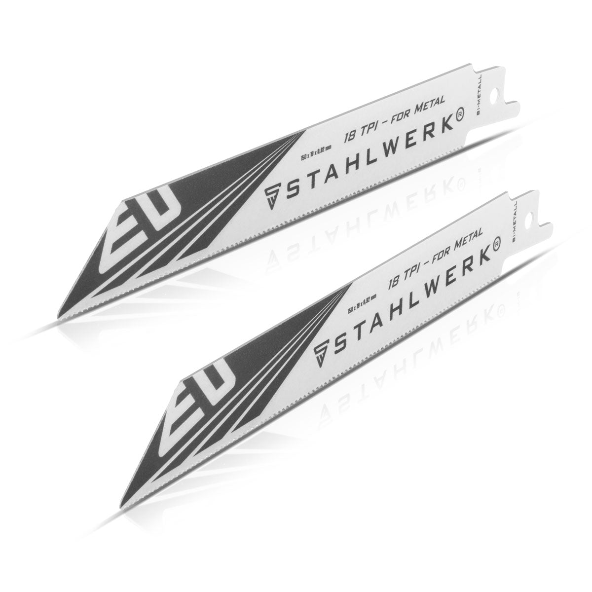 STAHLWERK metal saw blade set of 2 150 x 19 x 0.92 mm long life reciprocating saw blades | Reciprocating saw blades with 1/2 inch holder and 18 TPI for reciprocating saws | Reciprocating saws | Jigsaws