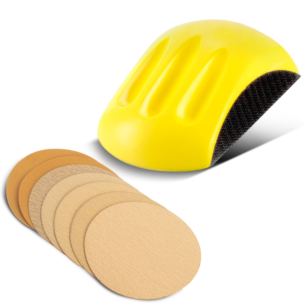 Juego de tacos de lijado manual STAHLWERK con P80 | P100 | P120 | P150 | P180 | P240 | Bloque de lijado de grano P320 | Esponja abrasiva | Lijadora manual de espuma de PU con abrasivo con velcro 85 x 125 mm