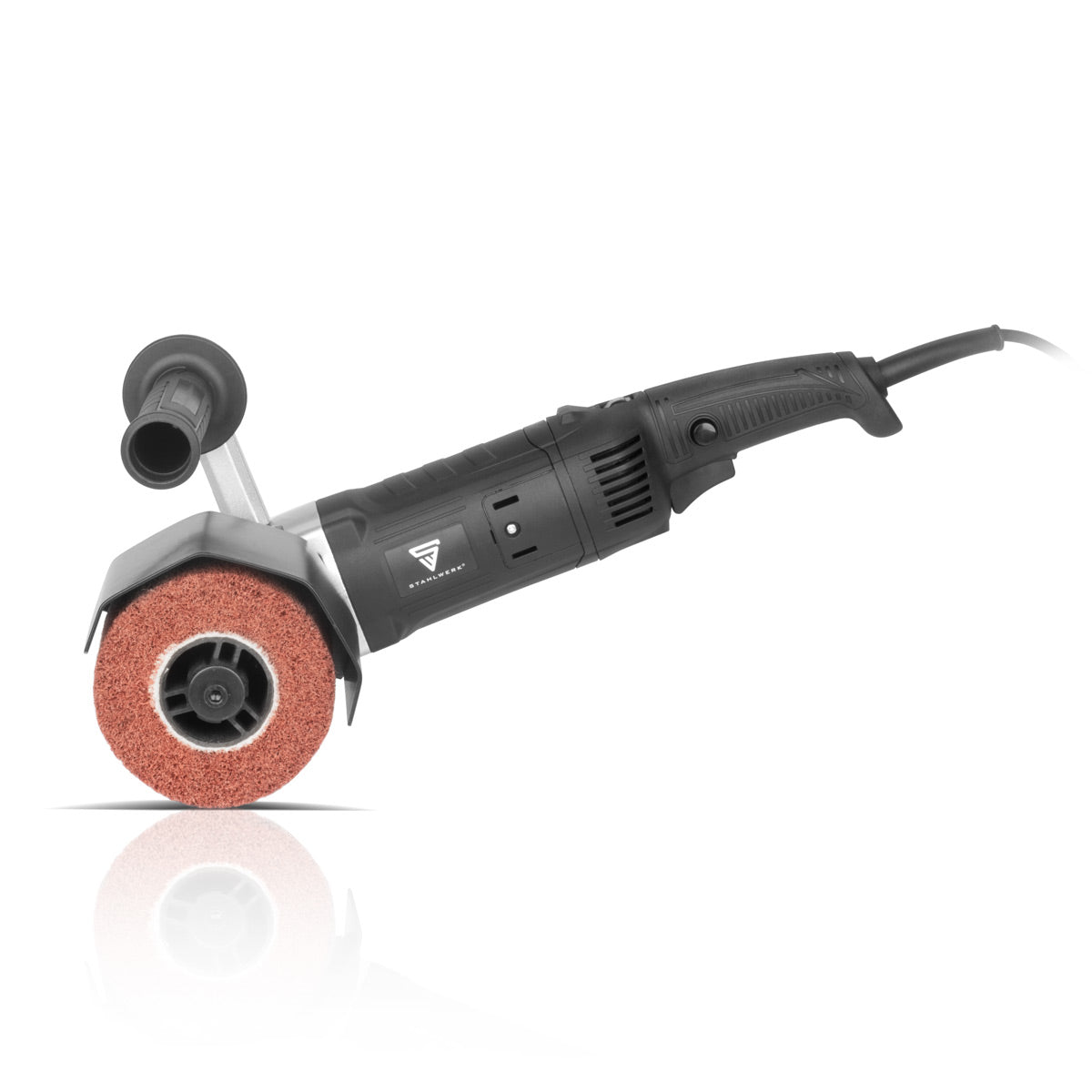 STAHLWERK Satiniermaschine SM-1500 ST mit 1.500 W Leistung und 600 - 3.200 U/min für 125 mm Satinierwalzen Bürstenschleifer | Walzenschleifmaschine | Bürstenschleifgerät | Schleifroller