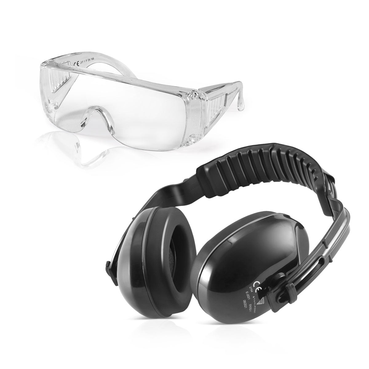 STAHLWERK work safety set AS-3 with scratch-resistant safety glasses and hearing protection for safe work in the workshop