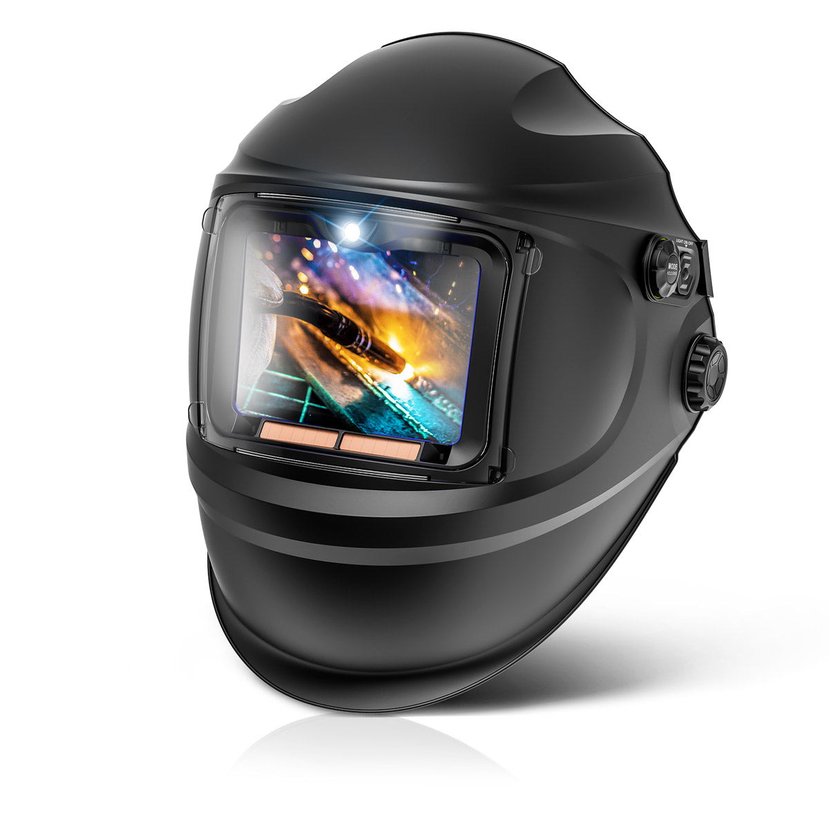 STAHLWERK Automatik-Schweißhelm RAPTOR 3-in-1 Schweißermaske mit LED-Licht, True-Colour-Echtfarbwiedergabe, Jobspeicher, automatischer Abdunkelung DIN 4 bis DIN 13 und Optischer Klasse 1/1/1/2