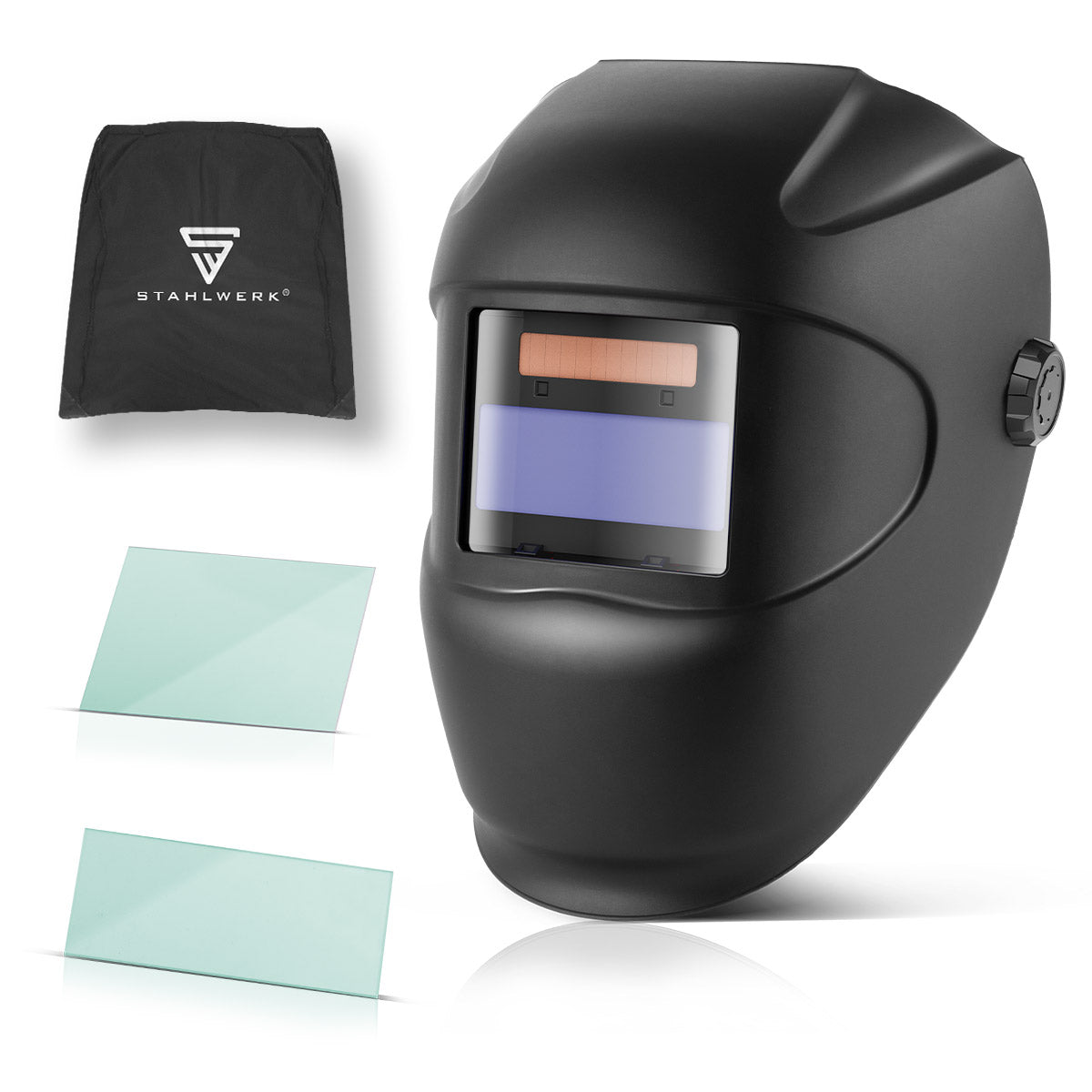STAHLWERK Automatik-Schweißhelm ROOKIE | Robuster Schweißerhelm | Schweißschild | Schweißmaske | Verdunkelungsfilter zur automatischen Abdunkelung DIN 3 bis DIN 11 | Optische Klasse 1/1/1/2