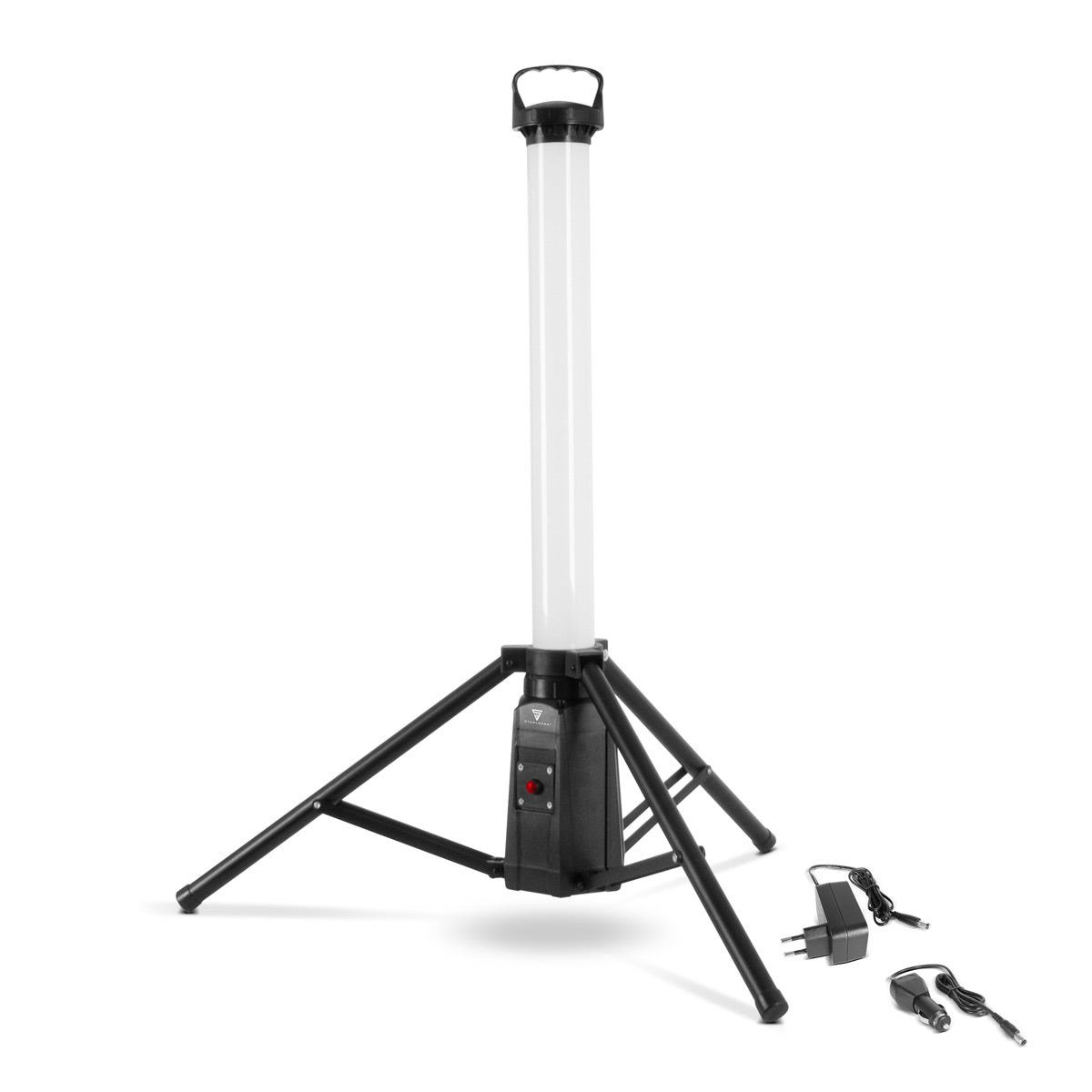 STAHLWERK 360° LED-Turm-Baustrahler TBS-30 ST | 30 Watt | 2.400 Lumen | 6.500 K Tageslichtfarbe | Li-Ion-Akku 7,4 V / 8000 mAh | IP44 | Akku-Arbeitsleuchte