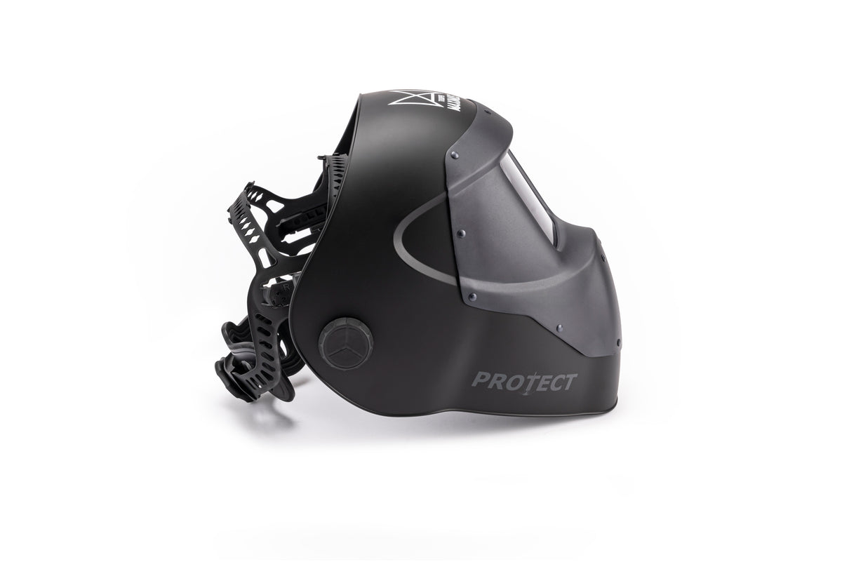 Laser-Schweisshelm MAXIMUS TROOPER, mit permanentem Laserschutz & ADF, ultraleicht, Hochtemperaturbeständige Aluschale bis 600°C