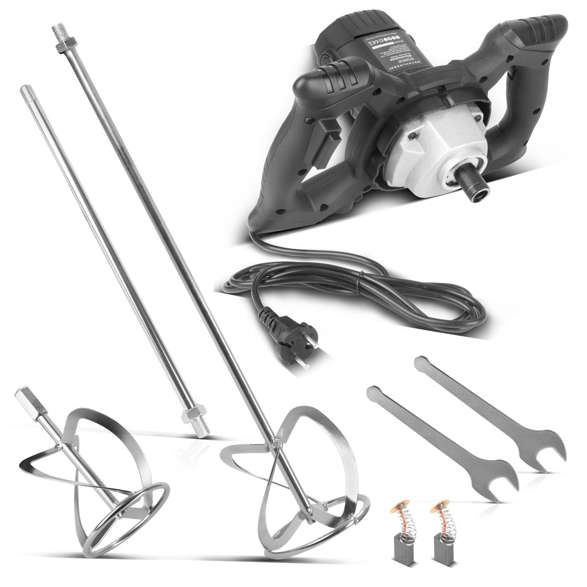 Agitateur STAHLWERK RW-1200 ST | 1 200 W et 850 tr/min | Agitateur à mortier électrique avec fouet supplémentaire 120 x 600 mm | Contrôle de vitesse et interrupteur de sécurité | Bétonnière | Agitateur de peinture | mélangeur de couleurs