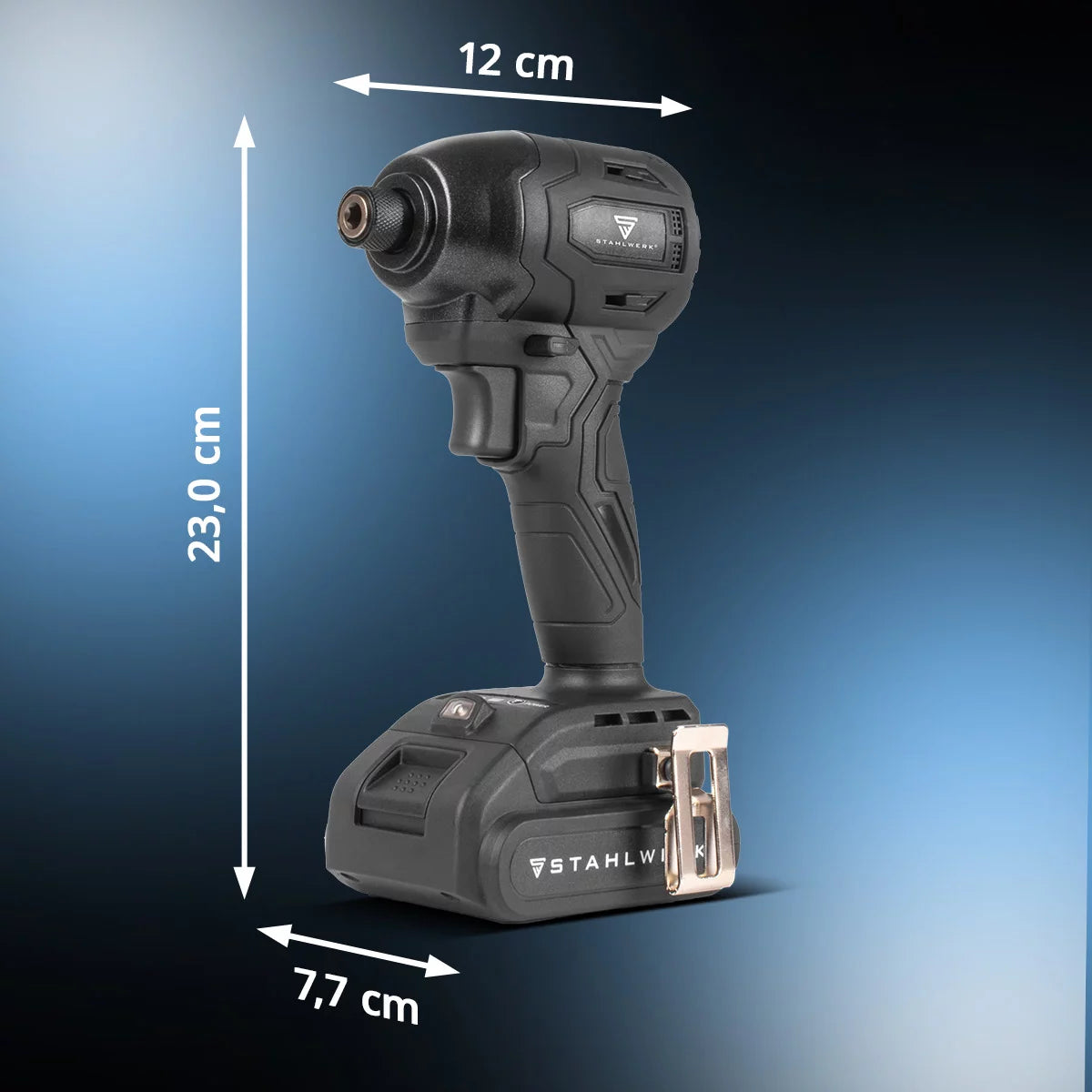 STAHLWERK Akku-Schlagschrauber ADS-190 ST | 20 Volt-System | Akkuschrauber mit Brushless-Technologie | Drehschlagschrauber 190 Nm | Inklusive Akku und Ladegerät | 1/4" Hex-Bithalter