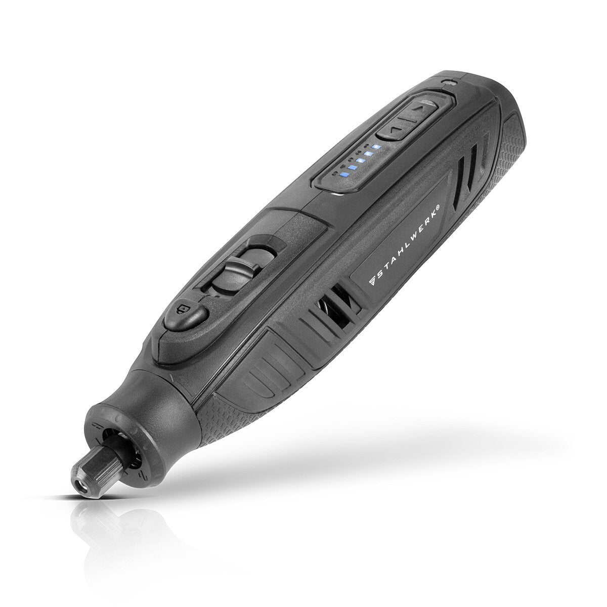 STAHLWERK Akku Mehrzweckschleifer AMF-80 ST 5.000-25.000 U/min 2.000 mAh Multifunktionswerkzeug / Drehwerkzeug / Schleifgerät / Minischleifer mit 53-teiligem Zubehör und USB-Ladekabel