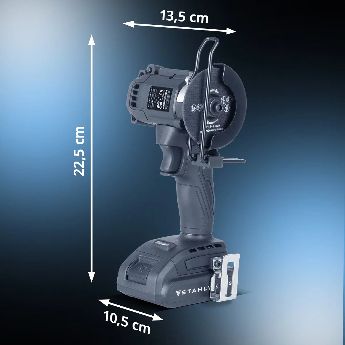 Mini amoladora angular inalámbrica STAHLWERK MAW-20 ST con batería de 2000 mAh | Amoladora angular manual para cortar metal, azulejos y madera | Minisierra eléctrica con tecnología sin escobillas.