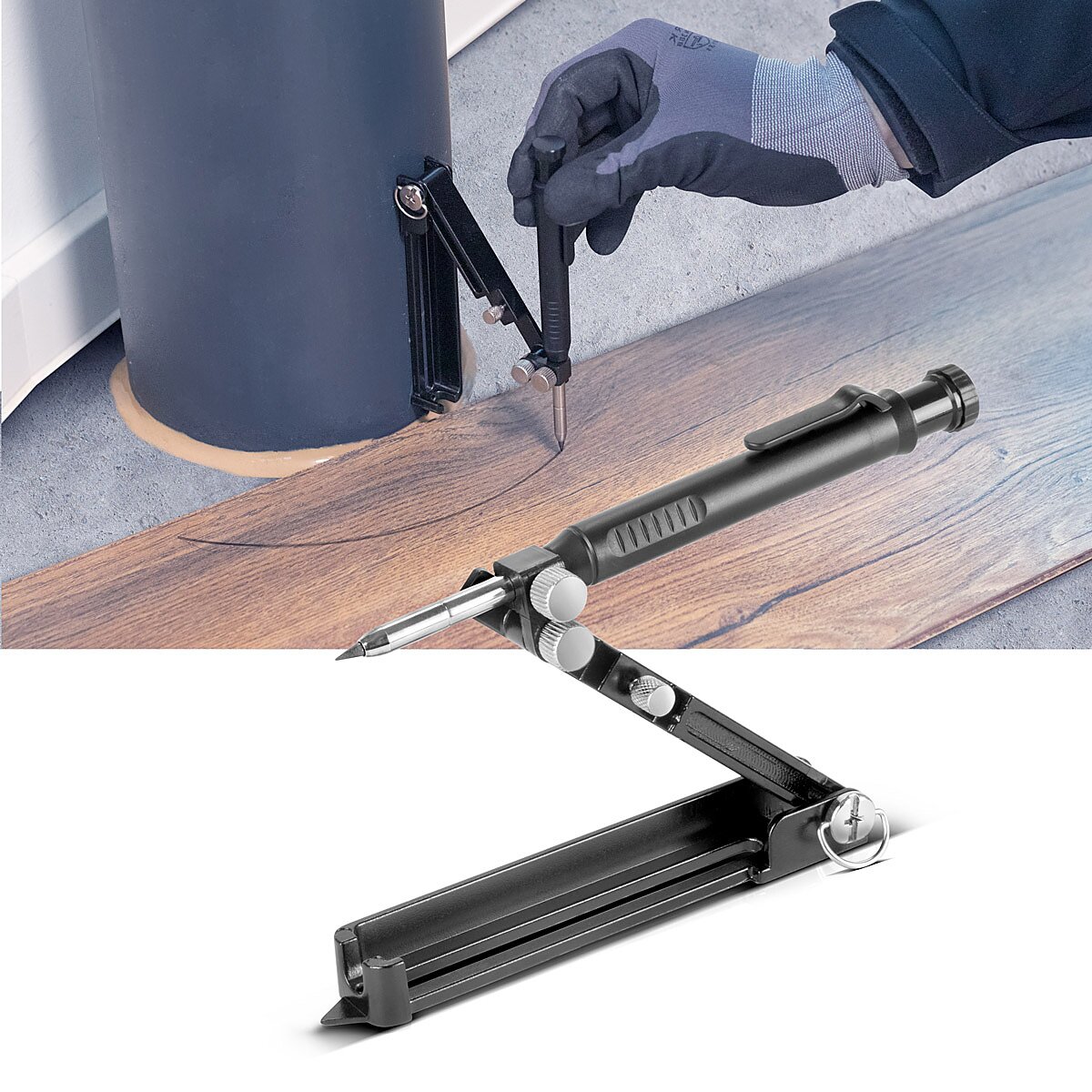 STAHLWERK scribing tool | Marking tool | Marking gauge | compass | Marking gauge | Parallel scriber for scribing, marking and drawing parallel lines and circular shapes