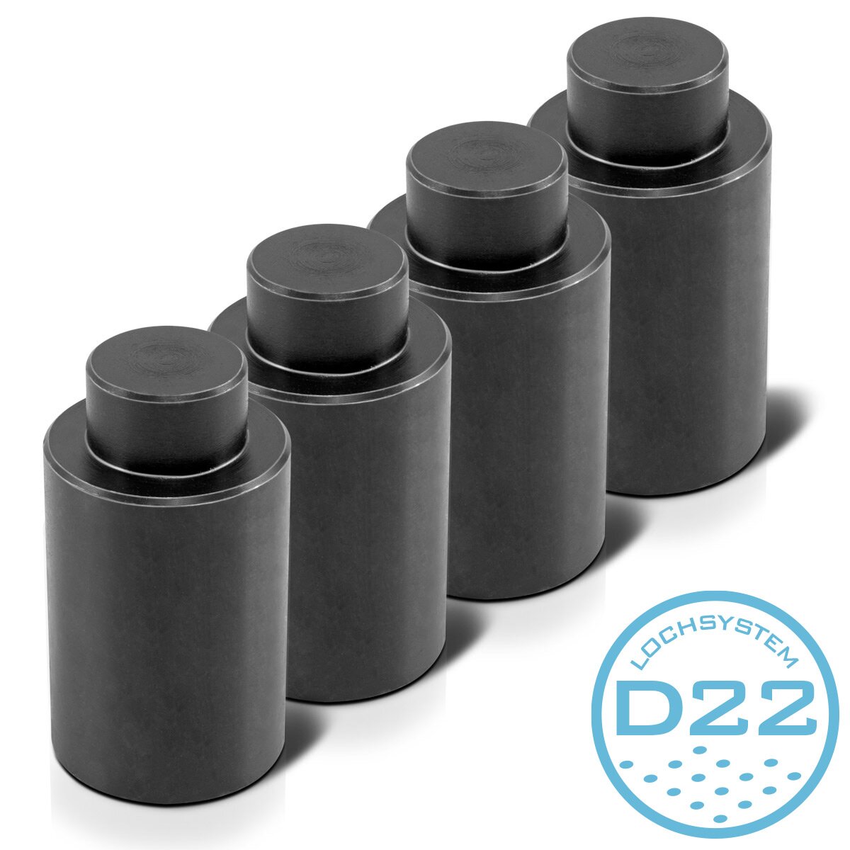 STAHLWERK Anschlagbolzen und Spannbolzen Höhe 50 mm mit Gewinde M 14  für Schweißtische mit D22 Lochsystem - Praktisches 4 er Set