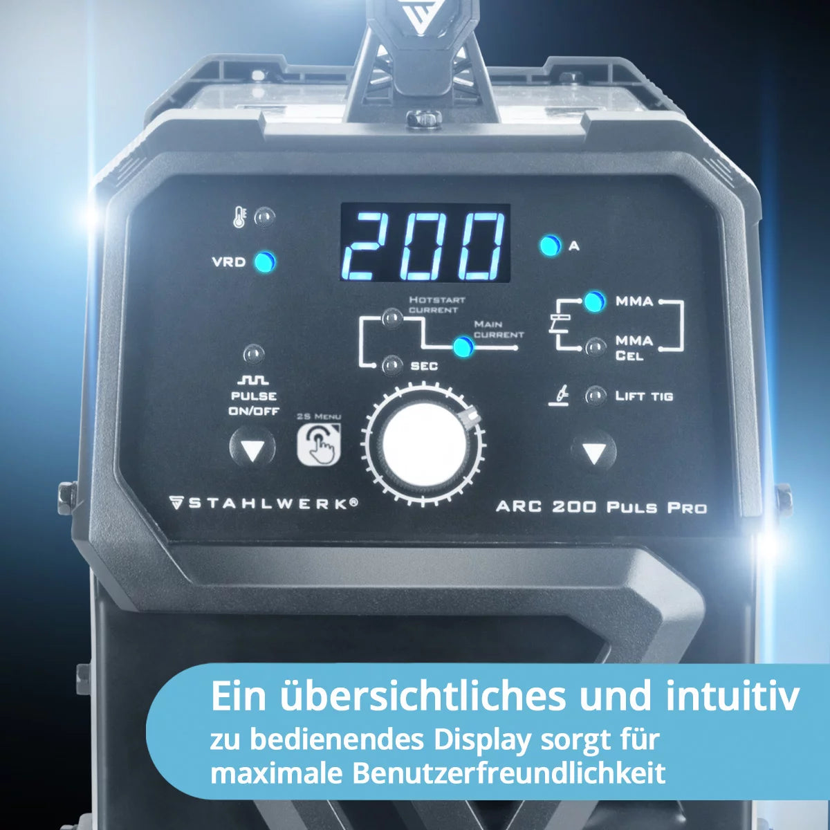 STAHLWERK ARC 200 Puls Pro Poste de soudage à électrode entièrement équipé, compact MMA | E-main | Onduleur Lift-TIG de 200 ampères, technologie IGBT et fonction impulsion