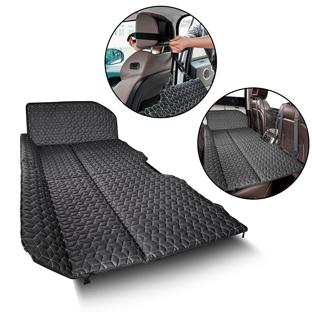 STAHLWERK colchón para coche CB-132 ST colchón para asiento trasero plegable | Colchón de viaje | Colchón del asiento trasero | Colchón plegable | Cuna de viaje | Cama de coche premium para asientos traseros y asientos traseros
