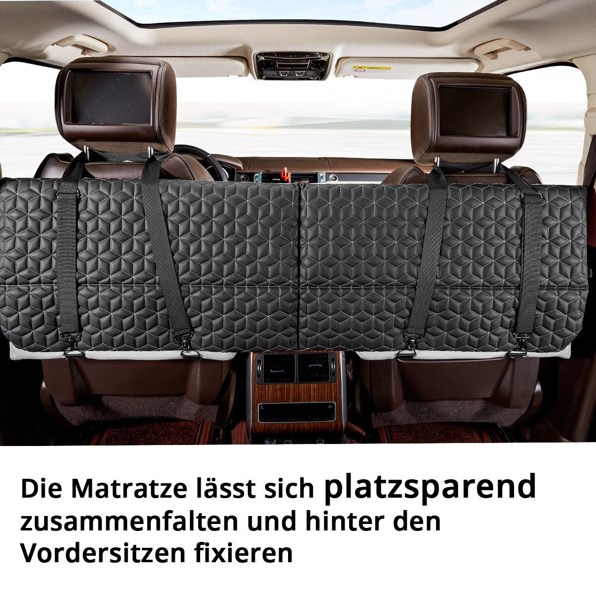 STAHLWERK colchón para coche CB-132 ST colchón para asiento trasero plegable | Colchón de viaje | Colchón del asiento trasero | Colchón plegable | Cuna de viaje | Cama de coche premium para asientos traseros y asientos traseros