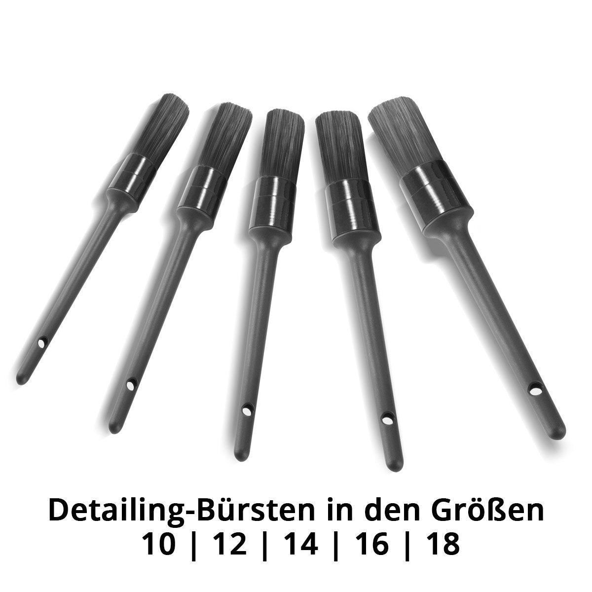 STAHLWERK Car Cleaning Brushes Set of 5 Car Care Brushes | Detailing brushes | Car Wash Set | Universal brushes for cleaning sensitive surfaces