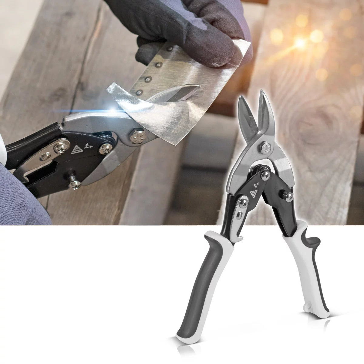 STAHLWERK Blechschere linker Schnitt Profi-Metallschere | Blechschneider | Metallschneider zum professionellen Schneiden von Metallblechen