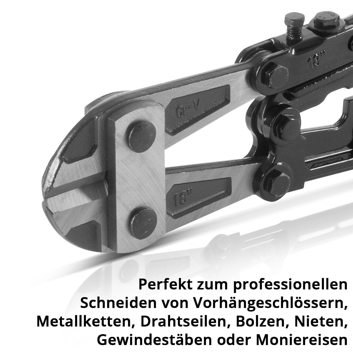STAHLWERK Bolzenschneider 18" Chrom-Vanadium Profi-Bolzenschere 2er Set | Stahlschneider | Mattenschneider | Baustahlschere | Metallschneider mit gehärteten Schneidbacken