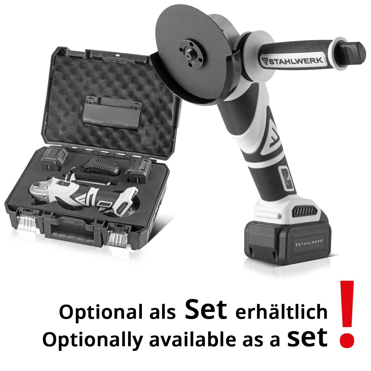 Amoladora angular inalámbrica sin escobillas STAHLWERK AWS-20 ST Solo | sistema de 20 voltios | 0 - 7500 min-1 | Tamaños de disco 115 mm y 125 mm | Amoladora de corte | Bruja de separación | Garantía de 7 años