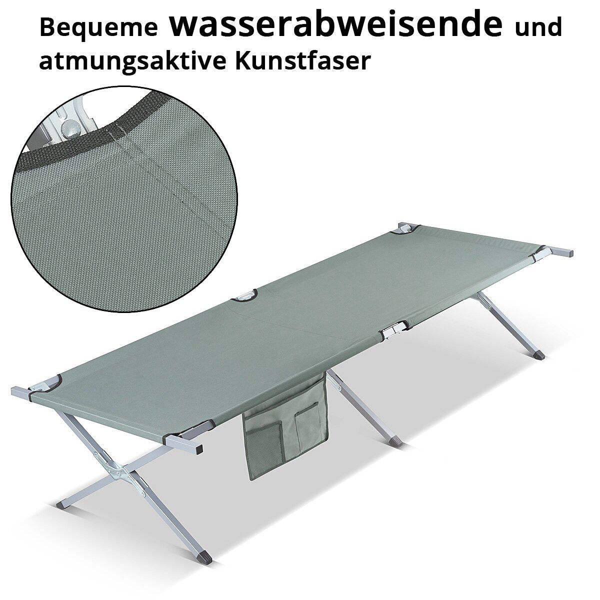 STAHLWERK tumbona de camping CL-190 ST cama plegable con capacidad de carga de 150 kg Cama de camping de 190 x 63 cm | cama plegable | cama plegable | Tumbona plegable | Cama de invitados | Tumbona plegable con bolsa de transporte.