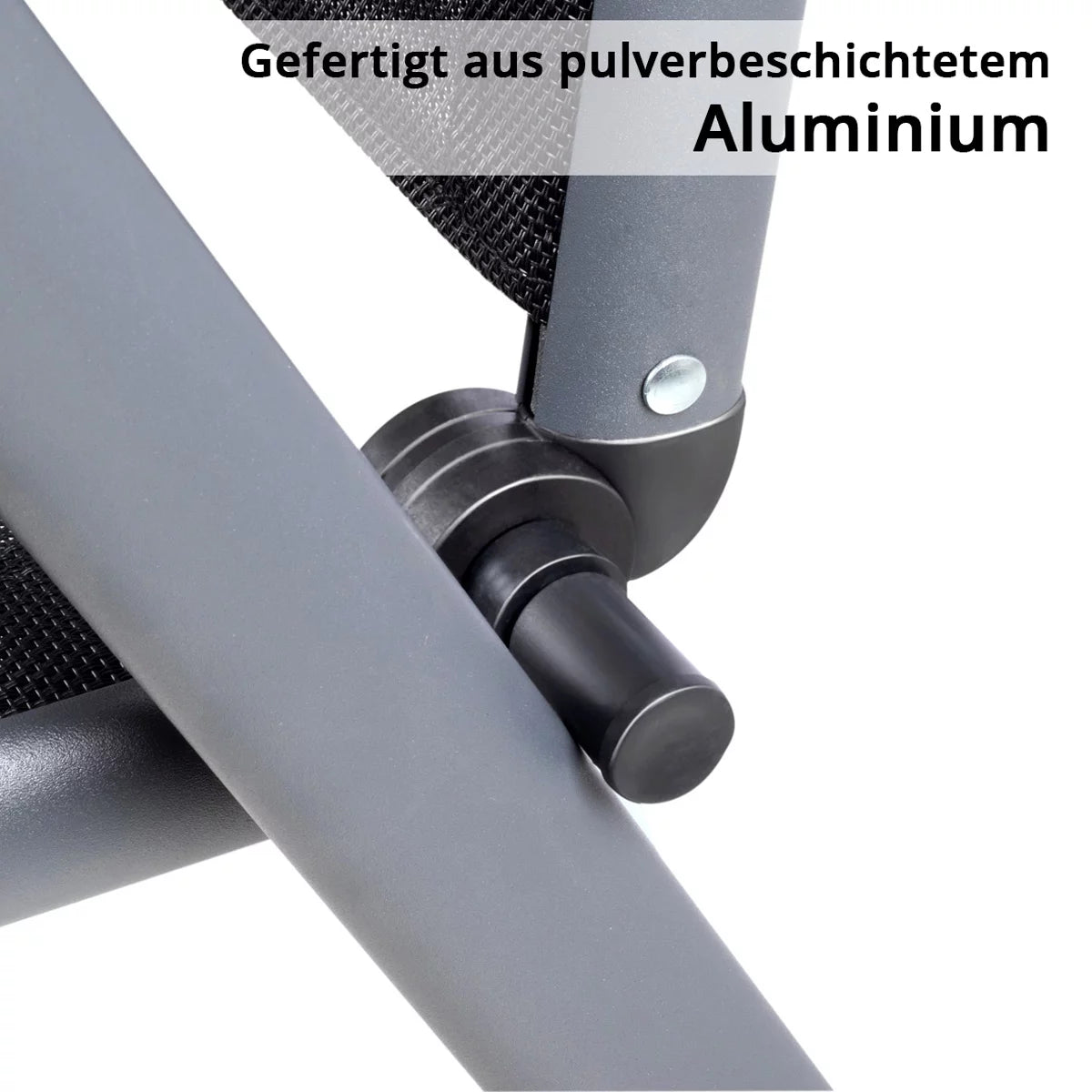 Sedia da campeggio STAHLWERK CS-103 ST Set di 4 sedie da giardino | Sedia pieghevole | sedia pieghevole | Sedia in alluminio | Sedia con schienale alto | Mobili da giardino | Sedia da pesca | Sedia da balcone con braccioli e schienale regolabile