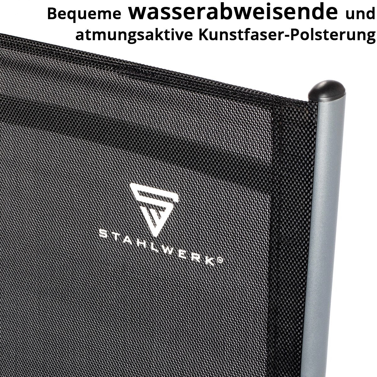 STAHLWERK chaise de camping CS-103 ST chaise de jardin | Chaise pliante | chaise pliante | Chaise en aluminium | Chaise à dossier haut | Chaise de terrasse | Chaise de pêche | Chaise de balcon avec accoudoir et dossier réglable