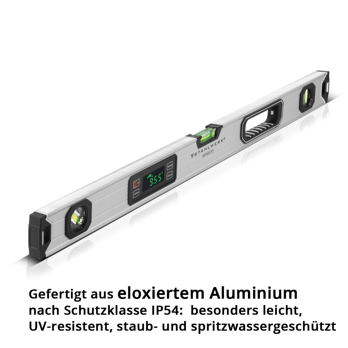STAHLWERK Digitale Wasserwaage DW-800 ST aus Aluminium mit 800 mm Länge magnetische Richtwaage | Magnet-Wasserwaage | Aluminium-Wasserwaage | Digital-Wasserwaage | Winkelmesser