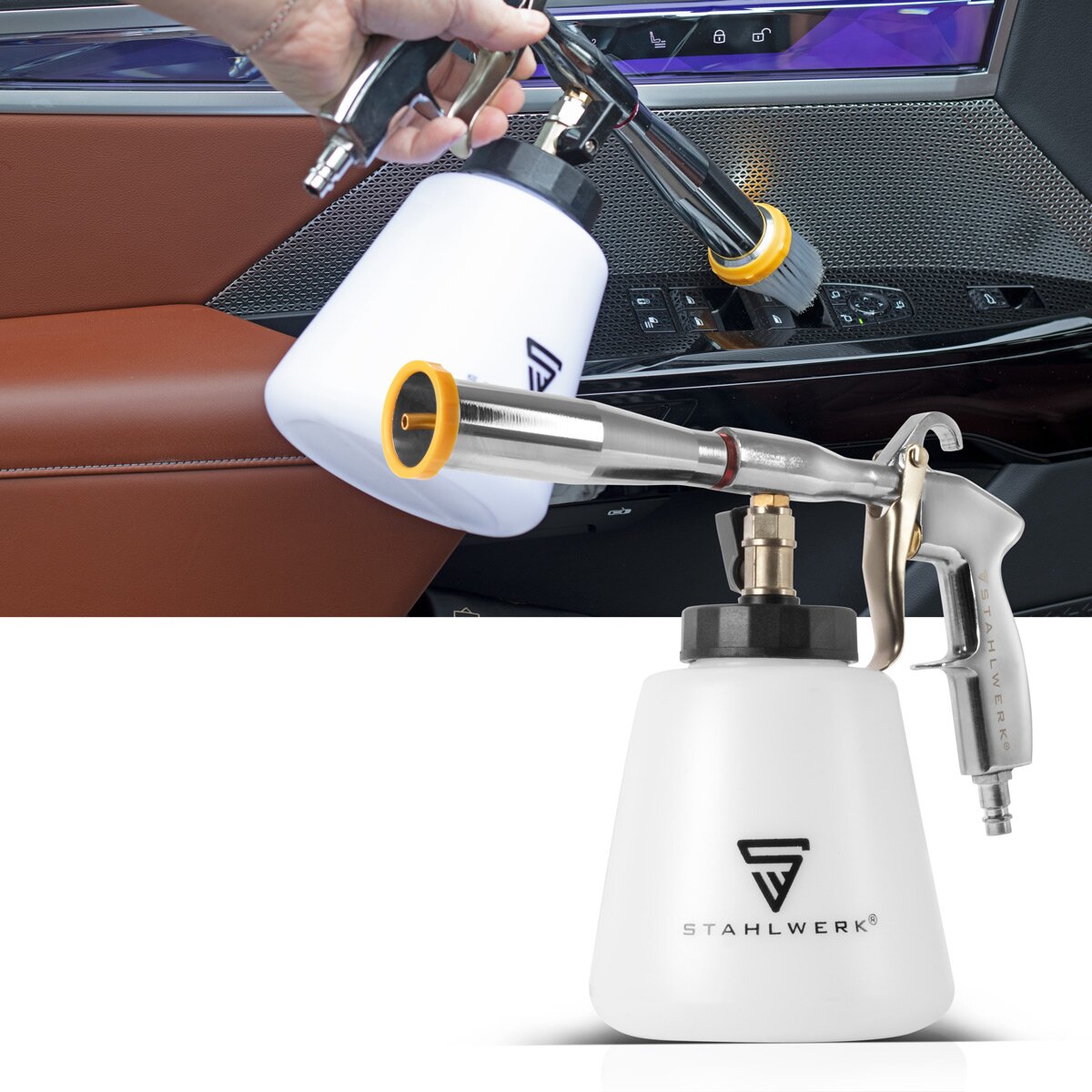 STAHLWERK Druckluft-Reinigungspistole RP-92 ST | Profi Druckluft Reiniger mit Wirbel-Effekt | hochwertiger Innenreiniger | Ausblaspistole zur Reinigung verschmutzter Oberflächen