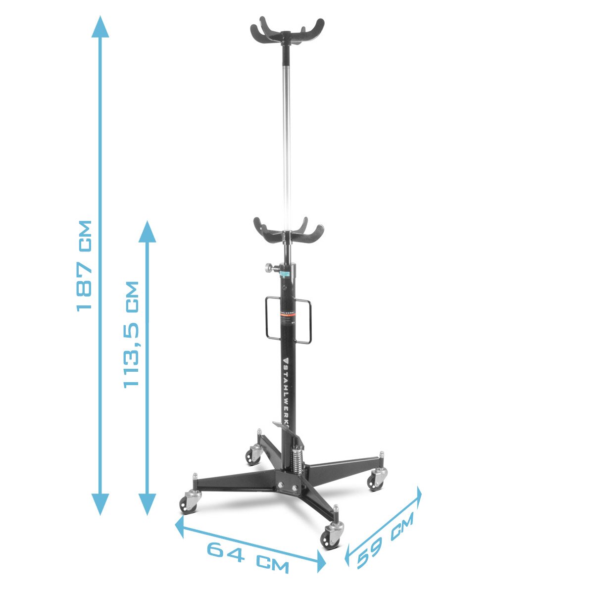 STAHLWERK hydraulic transmission jack TJ-500 ST loadable up to 500 kg, engine jack | idler | Engine mount for installing and removing gearboxes, axles and exhaust systems