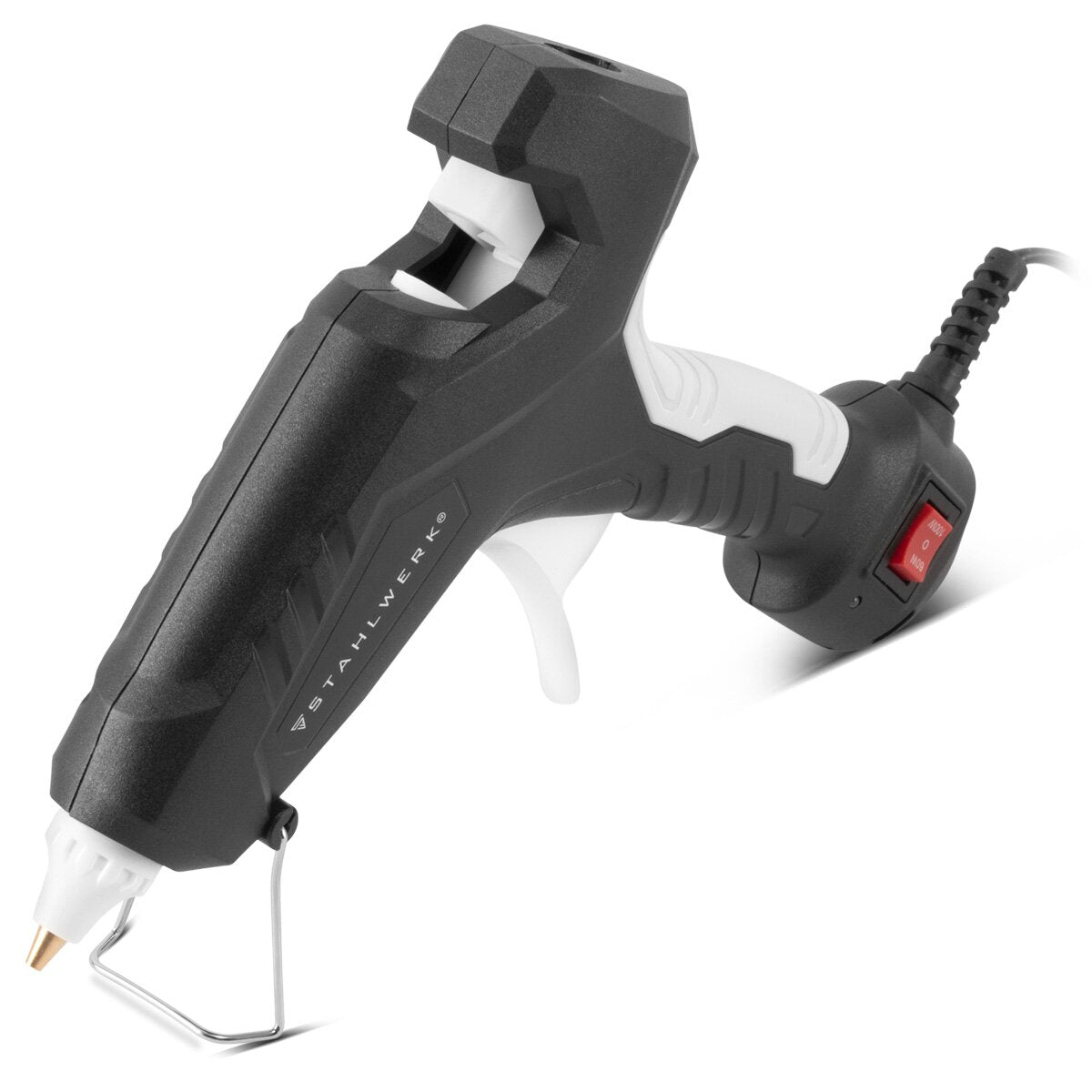 Pistolet à colle chaude STAHLWERK HKP-100DT ST Pistolet à colle professionnel / pistolet à colle chaude / pistolet à colle thermofusible avec clapet anti-retour et 100 watts pour bâtons de colle chaude de 11 mm