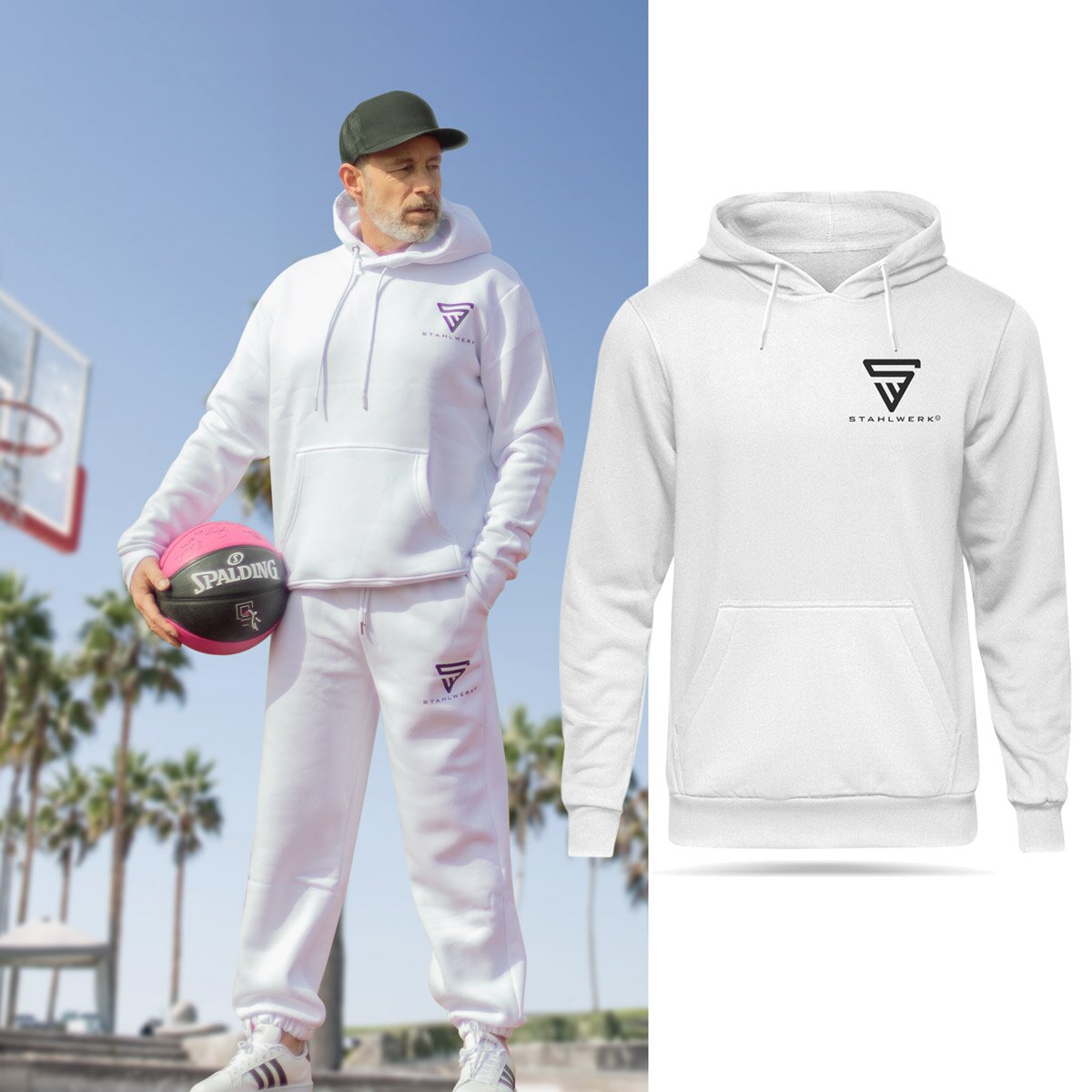 STAHLWERK Hoodie / Hoody White Size XXL