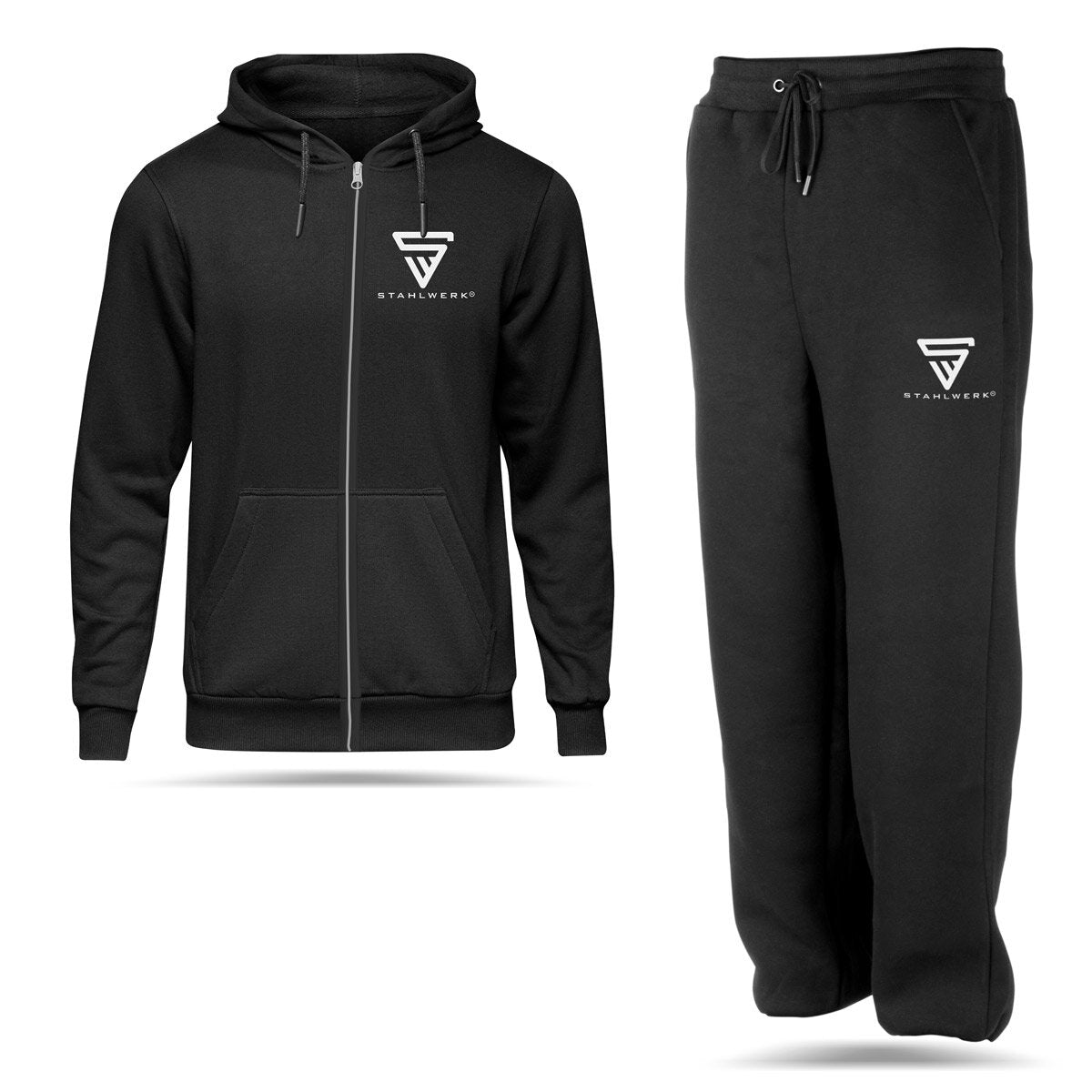 Ensemble de jogging STAHLWERK noir taille XL survêtement | joggeurs | Survêtement | Costume de sport | Survêtement | Combinaison de fitness avec sweat à capuche et pantalon de survêtement