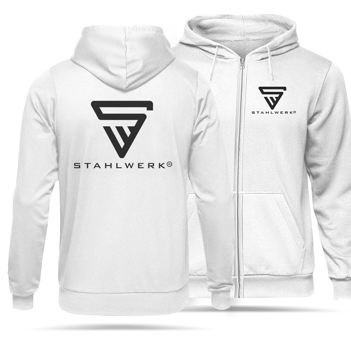 STAHLWERK Jogging Suit White Size L Tracksuit | joggers | Tracksuit | Sports suit | Sweatsuit | Fitness suit with hoodie and sweatpants