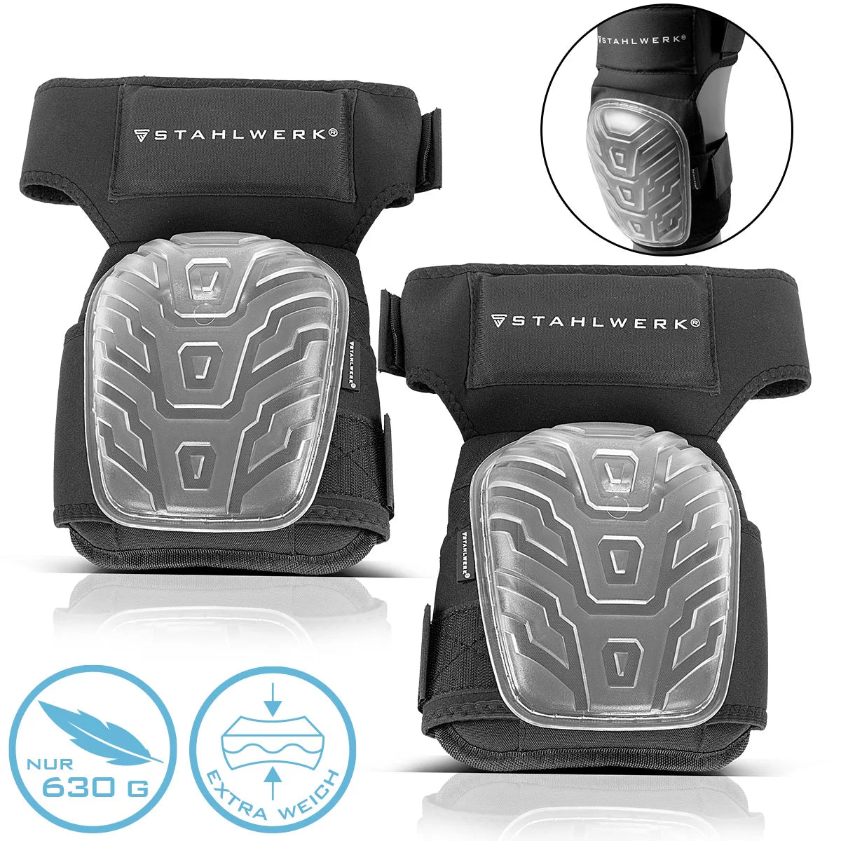 Rodilleras profesionales STAHLWERK | Rodilleras | Las rodilleras mantienen su forma, son muy elásticas y resistentes a la abrasión con un alto nivel de comodidad.