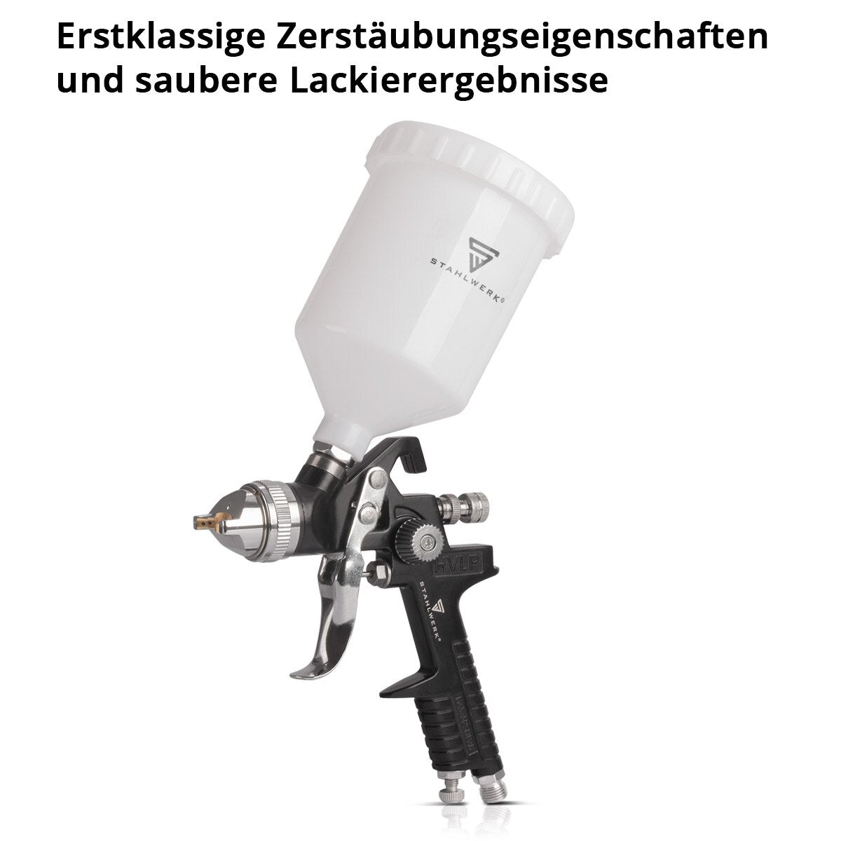 Pistola de pintar STAHLWERK HVLP SG-600 ST con boquilla de 1,4 mm y vaso de 600 ml, pistola profesional/pistola pulverizadora/pistola pulverizadora