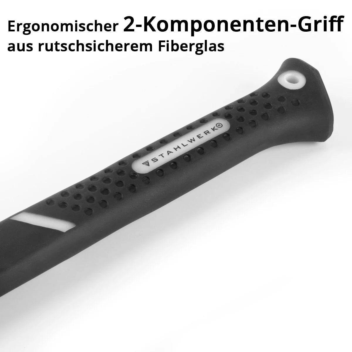 STAHLWERK Latthammer aus geschmiedetem Carbon-Stahl | robuster Klauenhammer mit rutschsicherem Fiberglas-Griff | Zimmermannshammer | Dachdeckerhammer | Fiberglas-Hammer