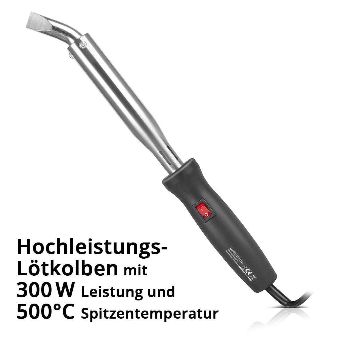 STAHLWERK Hochleistungs-Lötkolben LK-300 ST elektrisches Lötgerät | Lötstation | Lötpistole mit 300 W Leistung und 500°C Spitzentemperatur zum Löten und Entlöten