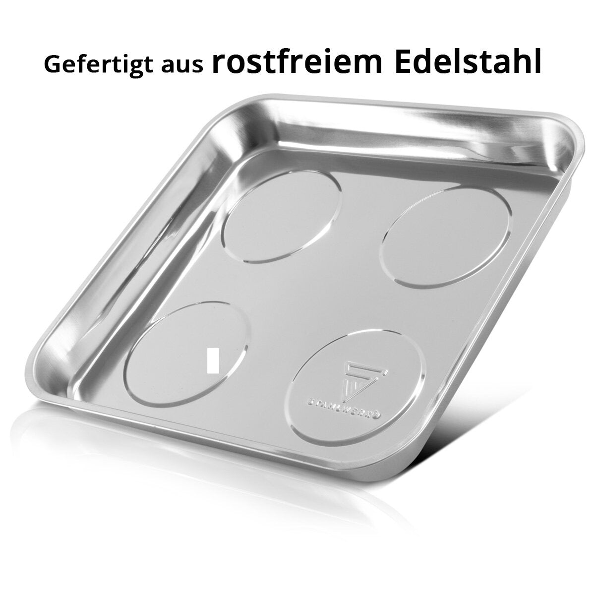 STAHLWERK Magnetschale MS-30 ST 270 x 292 x 30 mm Magnetteller | Schraubenschale | Haftschale | Magnetablage | Magnetische Schale aus Edelstahl mit starker Haftkraft für Schrauben, Nägel und Werkzeuge