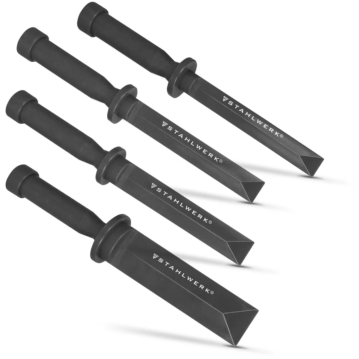 STAHLWERK Set di scalpelli e raschietti in plastica da 4 pezzi 18-35 mm | Rimuove delicatamente contrappesi, residui di adesivo, guarnizioni o strisce decorative. Ergonomico e rispettoso dei materiali per veicoli e imbarcazioni