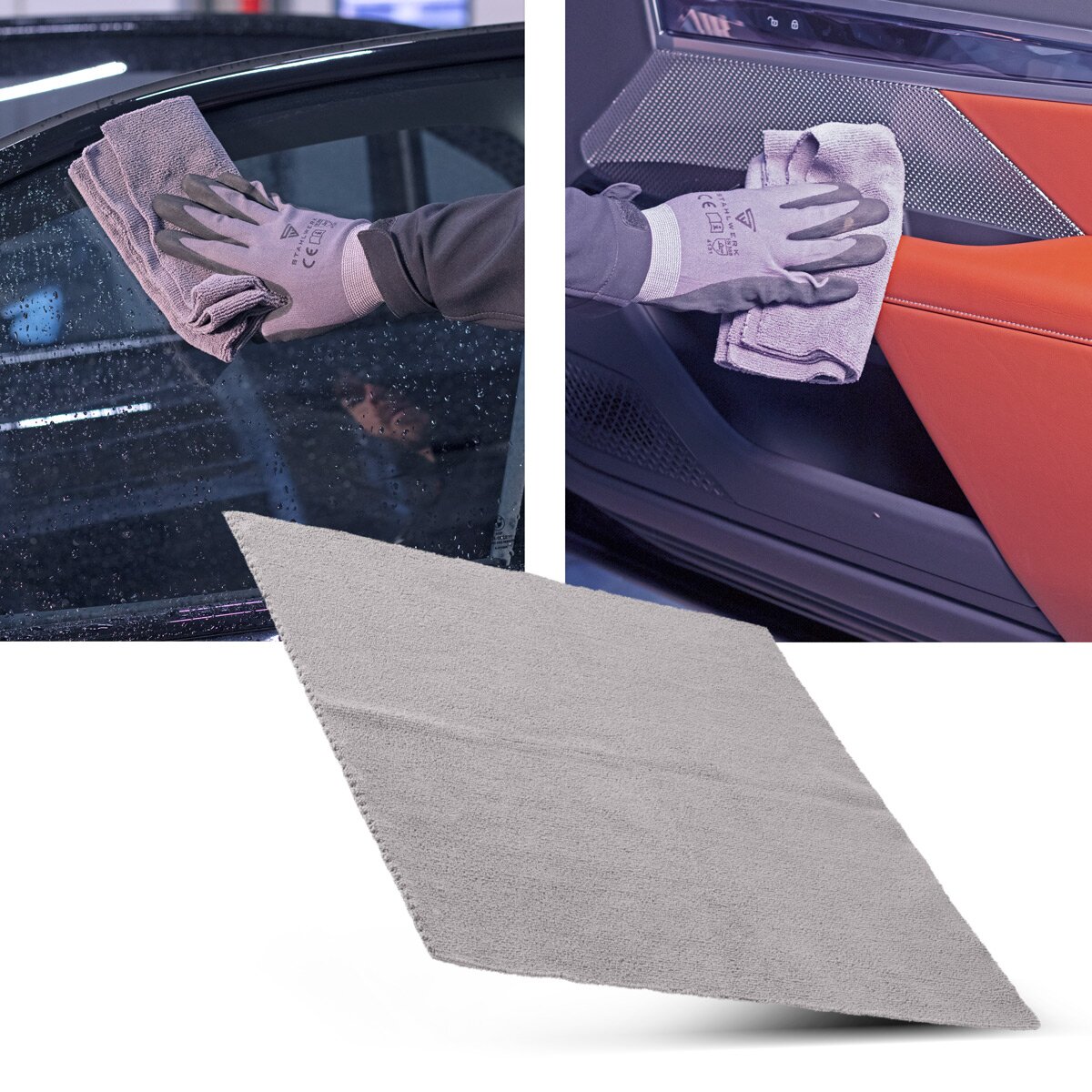 STAHLWERK set di 10 asciugamani in microfibra 40 x 40 cm 300 g/m² asciugamani asciutti | Panno per la pulizia | Panno per lucidare | panno per la pulizia | Panno per la cura | Panno in microfibra | grigio scuro