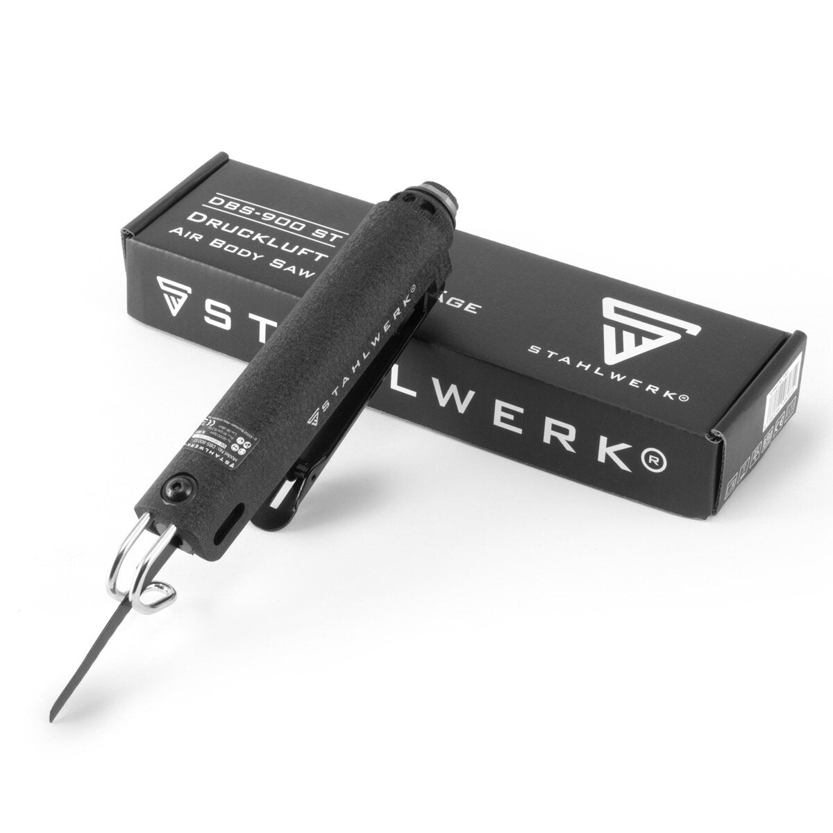 STAHLWERK DBS-900 ST Mini sierra de calar / sierra de carrocería profesional de aire comprimido para cortar y entallar chapas en el sector del automóvil y la ingeniería mecánica