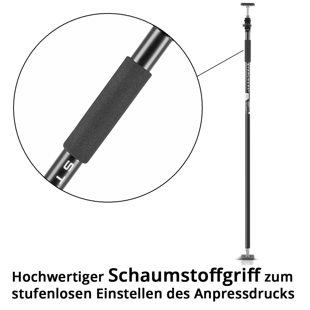 Soporte de montaje / soporte de construcción STAHLWERK MH-290 ST 160-290 cm, capacidad de carga de 40 kg, soporte de techo robusto / soporte telescópico / soporte de tensión