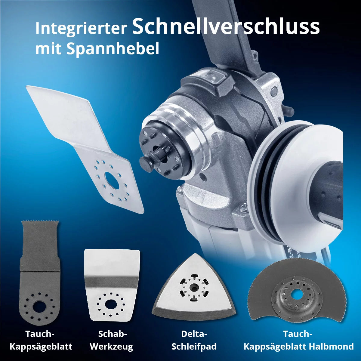 STAHLWERK Oszillierendes Akku Multifunktionswerkzeug OMTB-20 ST mit 900 Watt, 10.500-20.000 U/min und 20 V Akku-System, Deltaschleifer / Oszillationswerkzeug / Multicutter mit Brushless Technologie