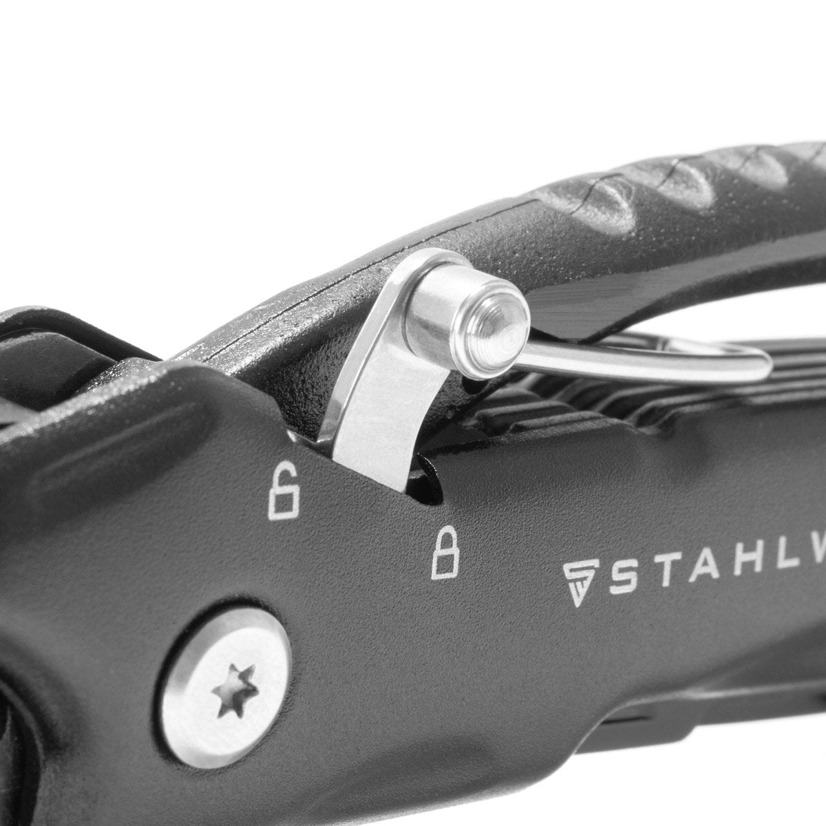 STAHLWERK multitool with 12 tools, high-quality pocket knife / folding knife / multifunctional tool with hammer, knife, saw, file, combination pliers, screwdriver etc. including LED flashlight