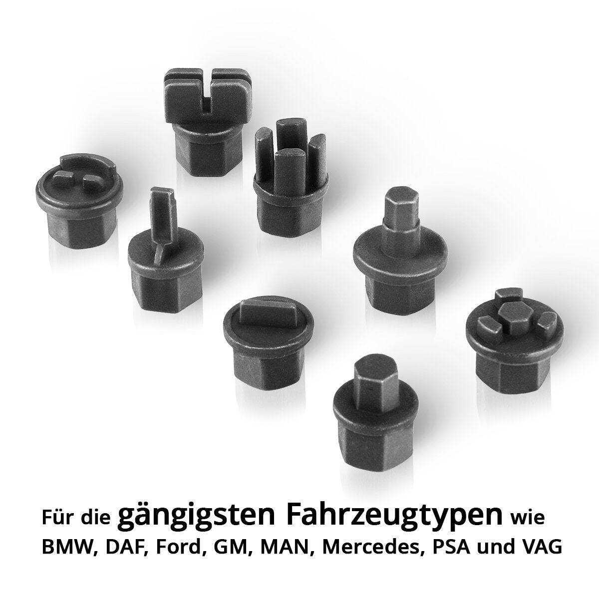 Set di strumenti di drenaggio dell'olio in acciaio 9 parti | Strumento di cambio dell'olio | Servizio di olio Set di profili speciali | Tasto STC Set per viti di scarico dell'olio di plastica dalla BMW | Daf | Ford | GM | Uomo | Mercedes | Psa | VAG