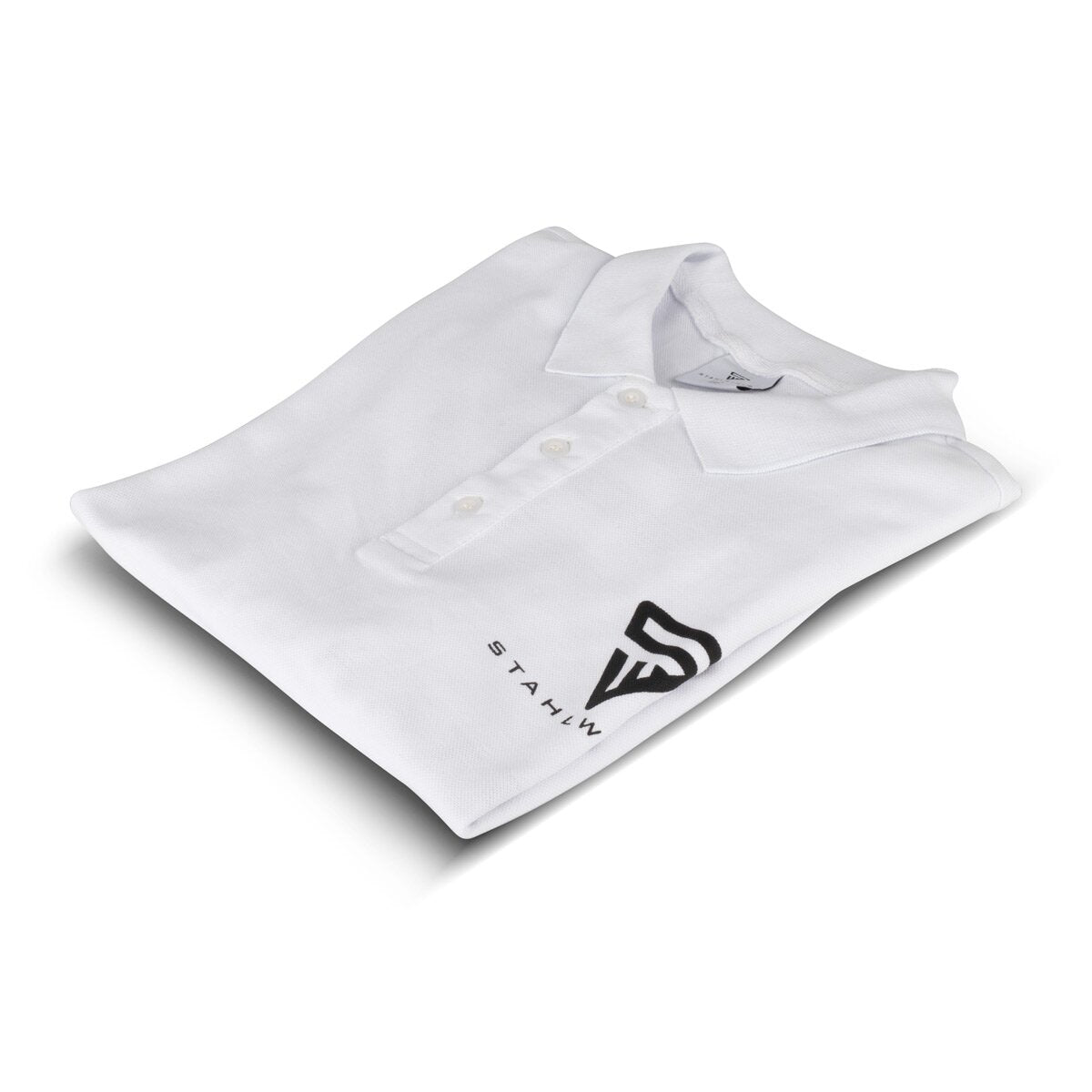 Polo STAHLWERK talla XXL polo blanco de manga corta con logo estampado confeccionado en 100% algodón