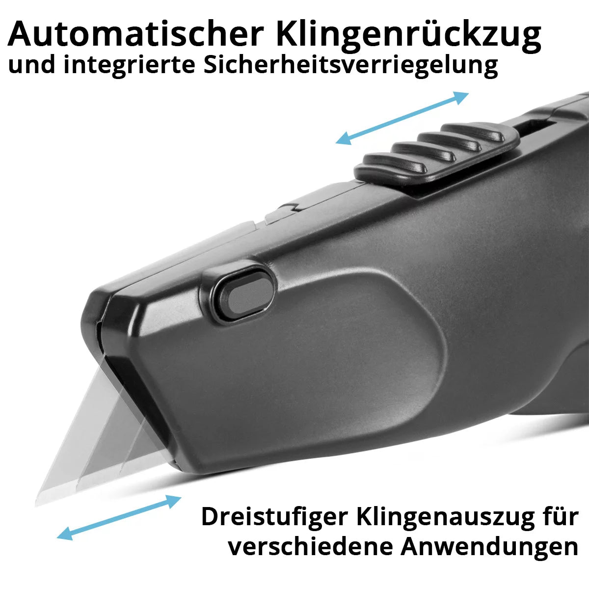 STAHLWERK Cuttermesser UCM-19 ST 3er Set mit Schnellwechsel-Klinge, automatischem Klingenrückzug und Sicherheitsverriegelung Cutter | Teppichmesser | Sicherheitsmesser | Paketmesser | Kartonmesser