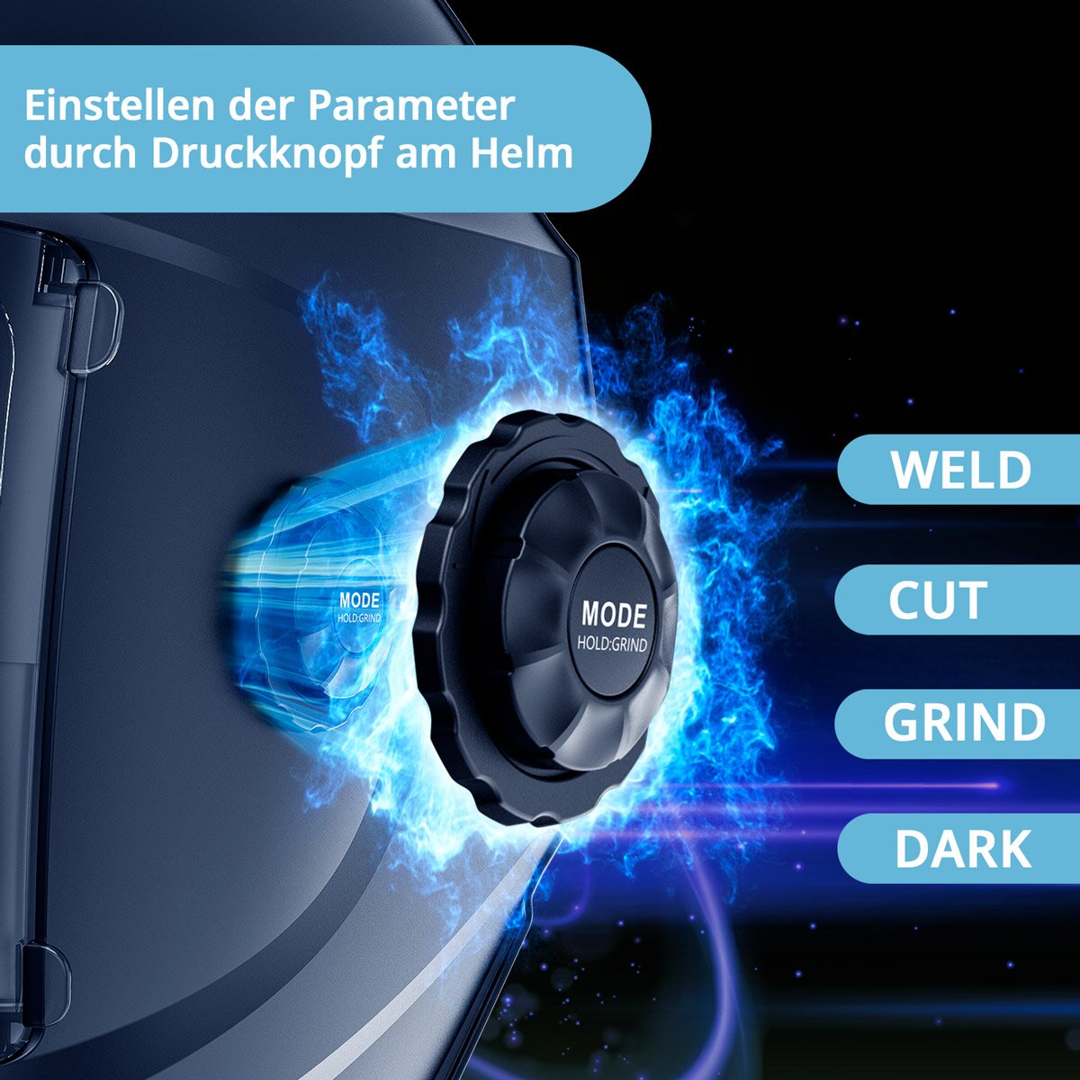 STAHLWERK Automatik-Schweißhelm BOOSTER 3-in-1 Schweißerhelm | Schweißermaske mit True-Colour-Echtfarbwiedergabe, Jobspeicher, automatischer Abdunkelung DIN 4 bis DIN 13 und Optischer Klasse 1/1/1/2