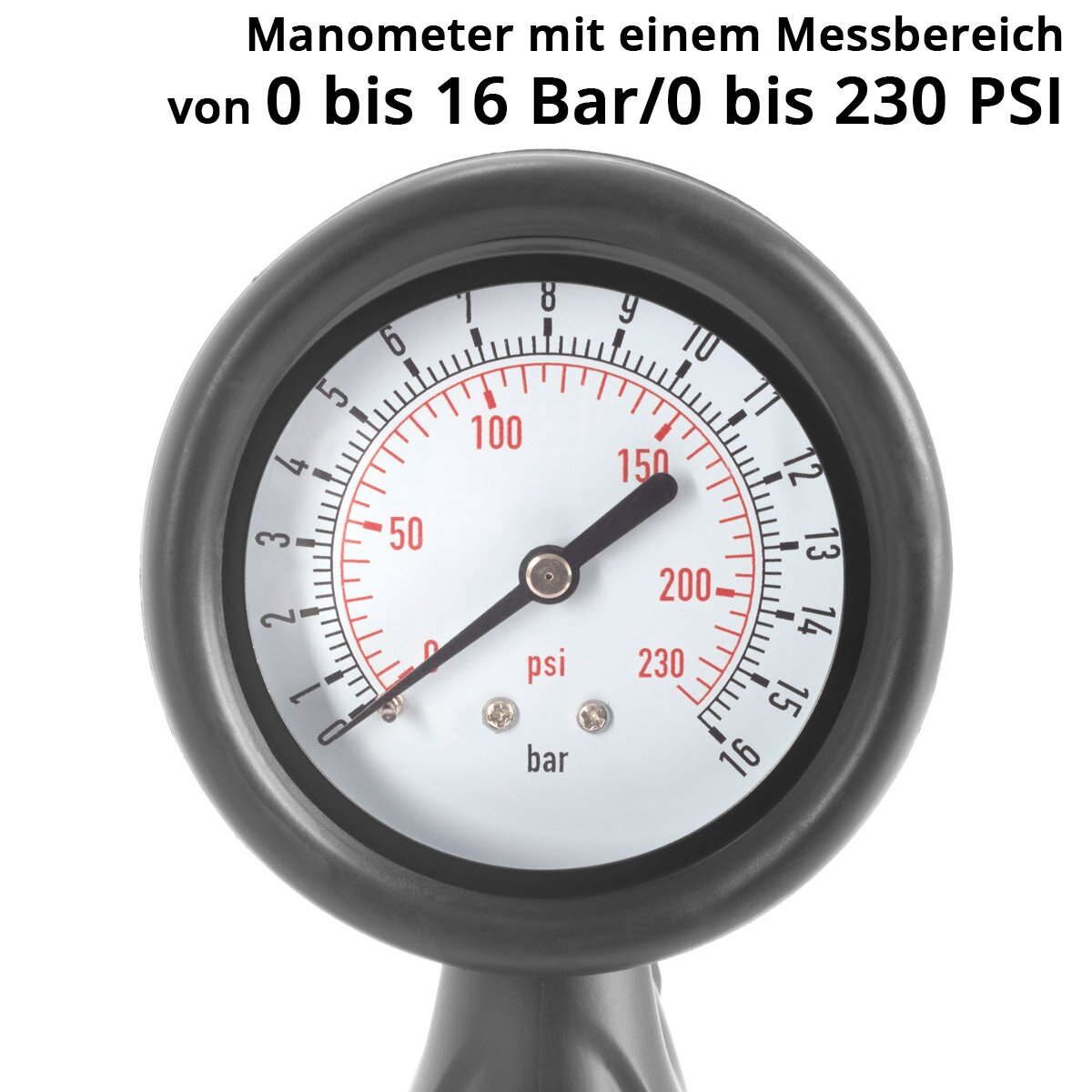 STAHLWERK compressed air tire inflation gun DRA-162 ST | Compressed air tire inflator with pressure gauge measuring range | 2-in-1 tire pressure gauge for cars, trucks, motorcycles, bicycles | Measuring range 0 to 16 bar/ 0 to 230 PSI