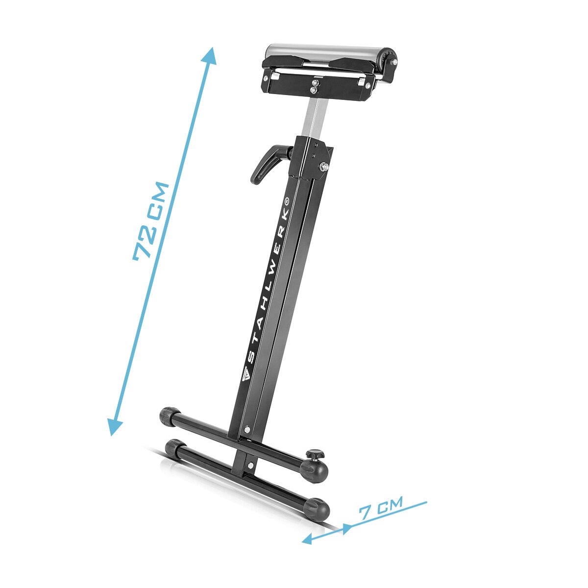 STAHLWERK Rollenbock RB-110 ST Arbeitsbock | Klappbock höhenverstellbar von 720 bis 1.100 mm mit 60 kg Tragkraft und Rollenauflage