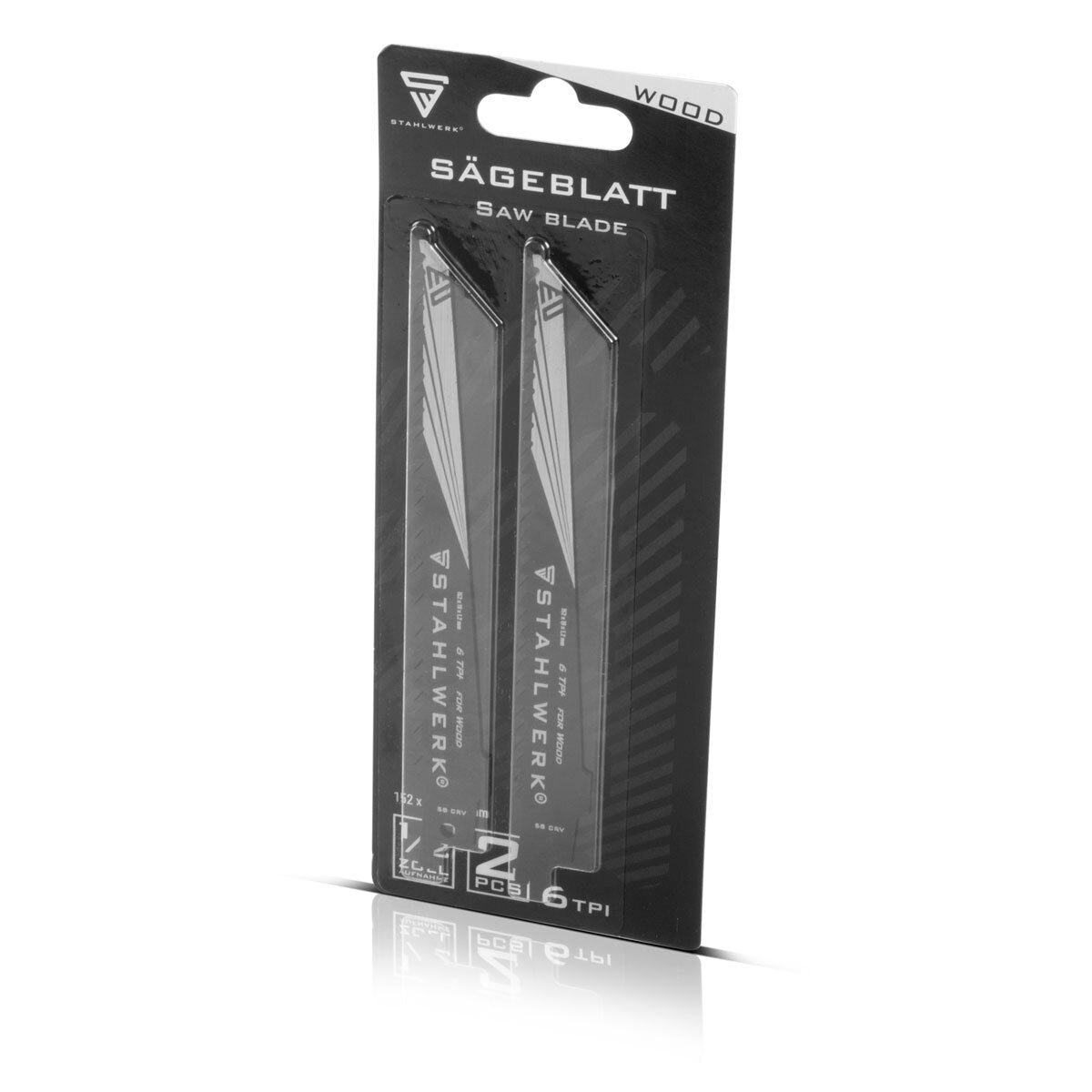 STAHLWERK wood saw blade set of 2 150 x 19 x 1.2 mm long life reciprocating saw blades | Reciprocating saw blades with 1/2 inch holder and 6 TPI for reciprocating saws | Reciprocating saws | Jigsaws